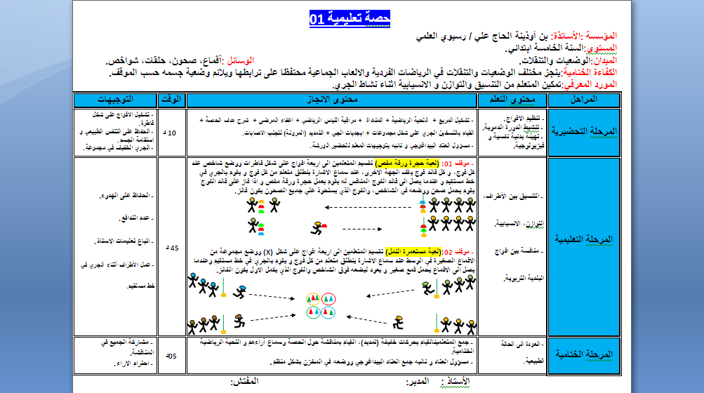 حصة تعليمية 01  للطور الثاني والثالث السنة الثالثة والرابعة والخامسة للاساتذة بن اوذينة الحاج علي/رسيوي العلمي 2024  P_32374w0yv3