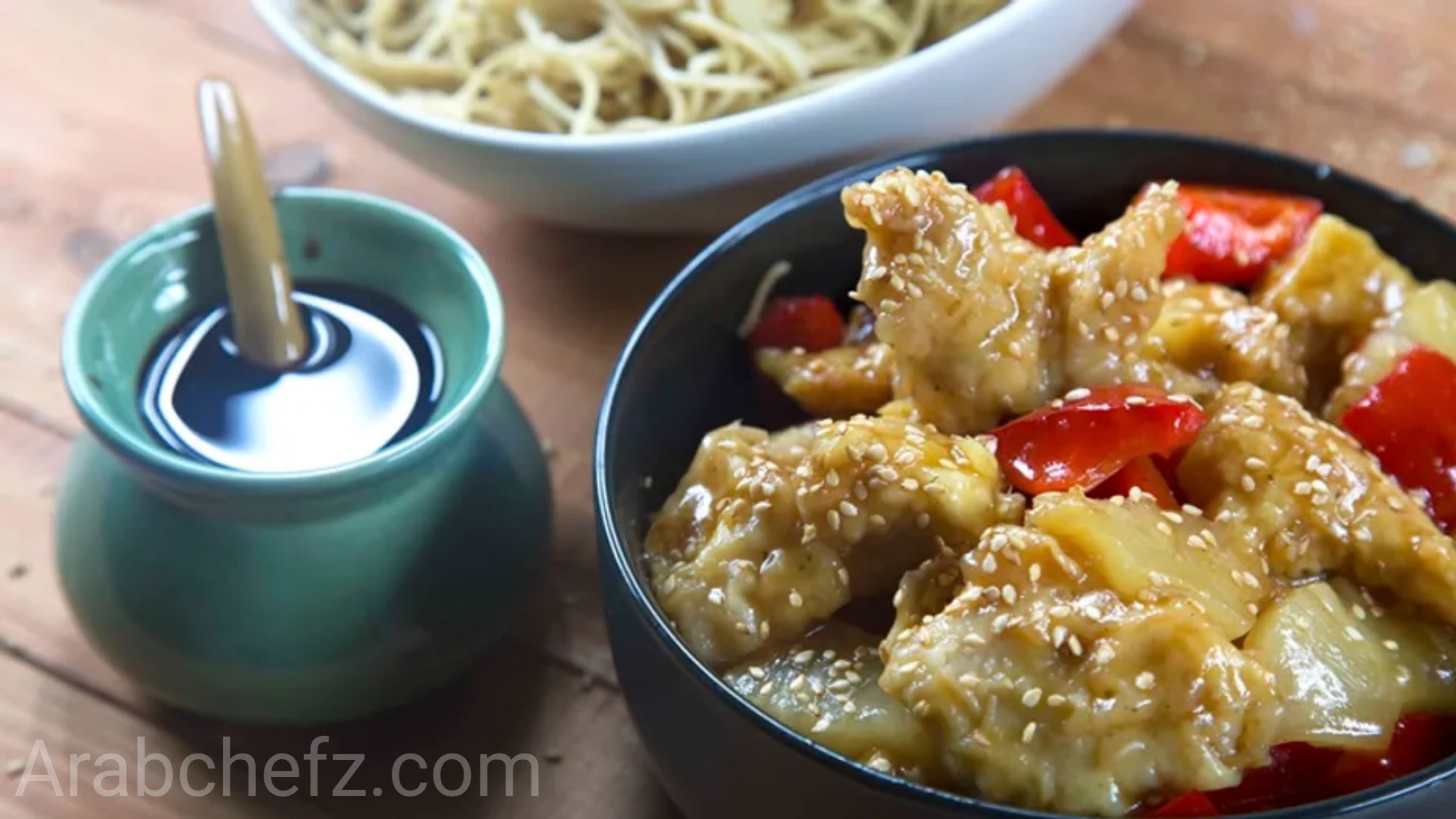 دجاج بالعسل والأناناس