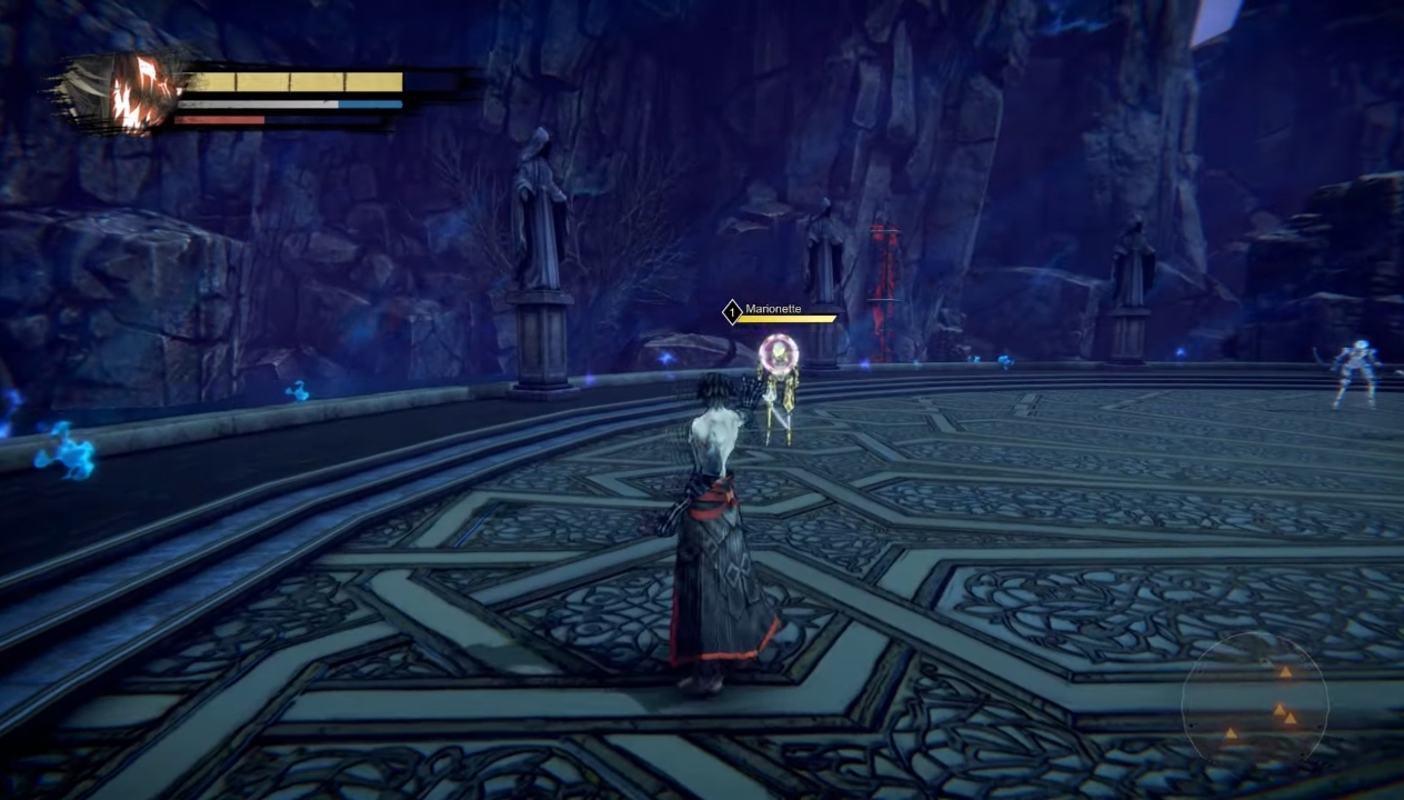 Dark atmospheric area in Anima Remaster with decorated flooring