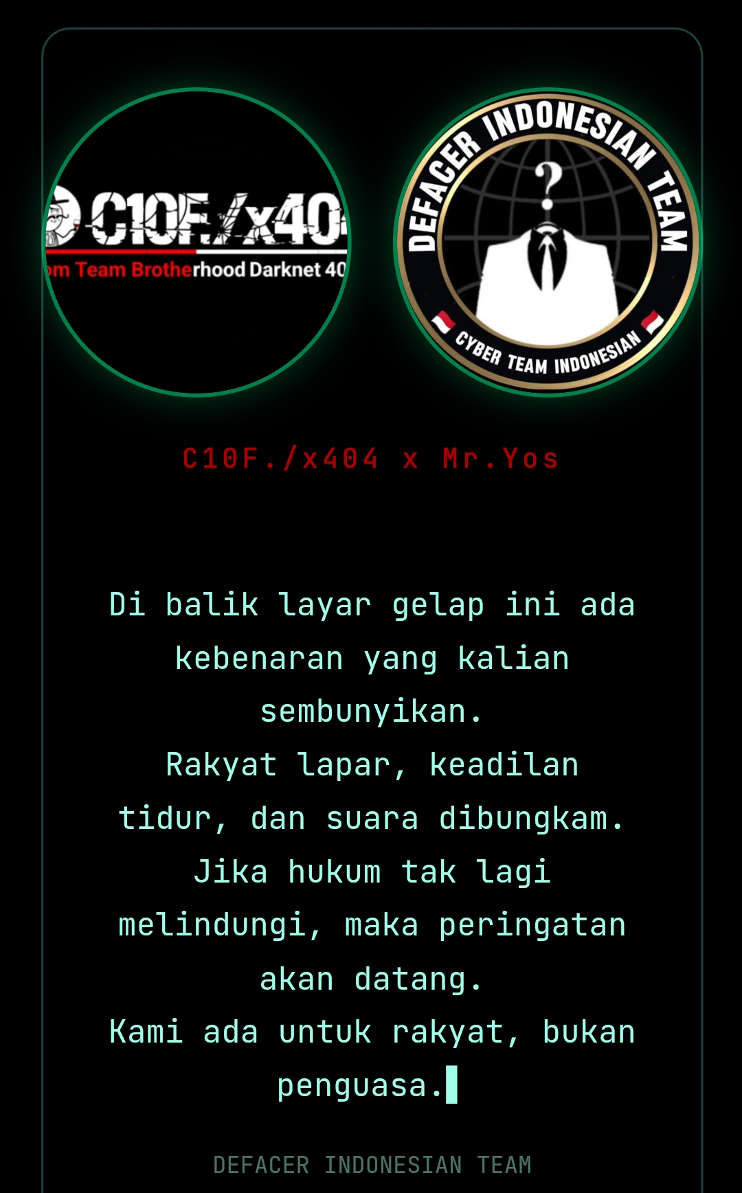 C10F./x404 X Defacer Indonesian Team