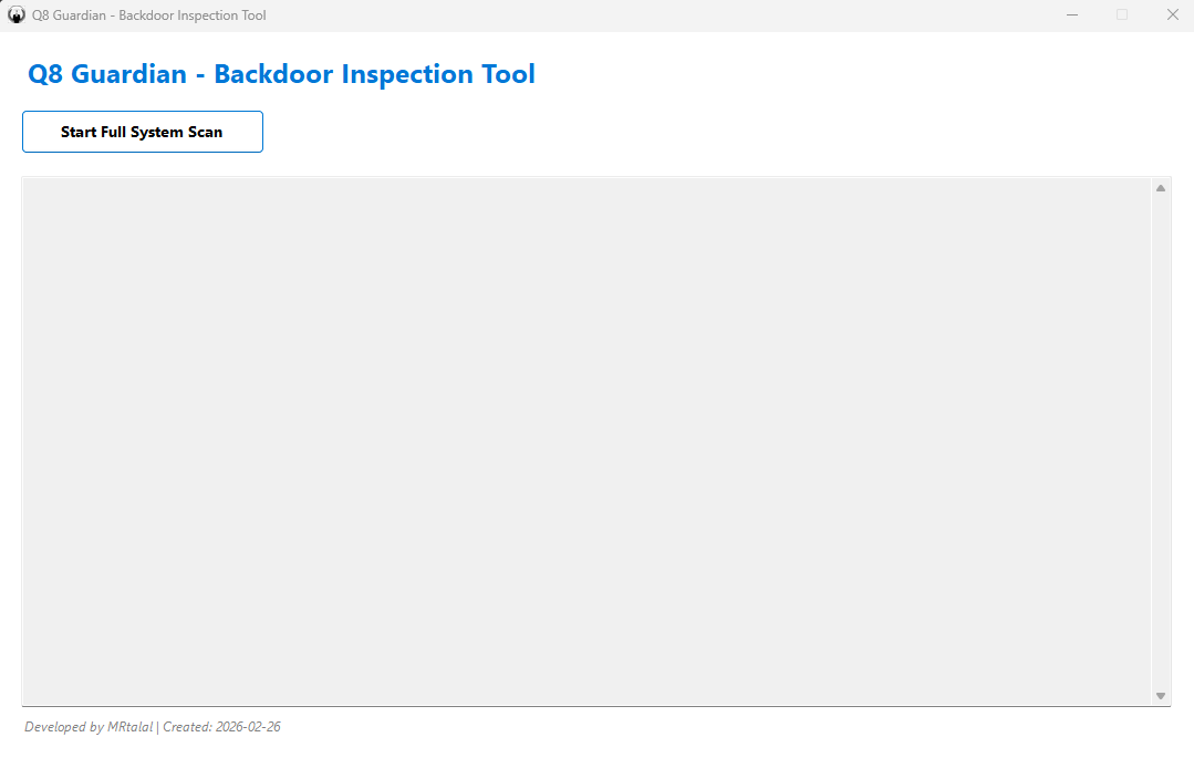 Network Backdoor Scanner GitHub - Mrtalalq8/Q8-Guardian---Backdoor-Inspection-Tool: Advanced ...